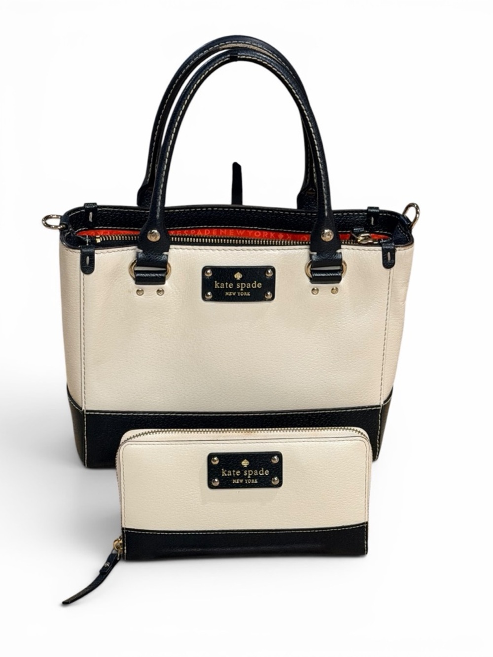 Kate Spade Grove Court Maise Satchel & Lacey Wallet Set - Bone/Black
